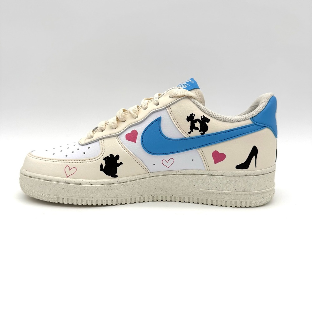 NWT New Custom Nike Air Force 1 AF1 Disney Cinderella Gus Gus Shoes 9.5 Castle - Picture 4 of 7